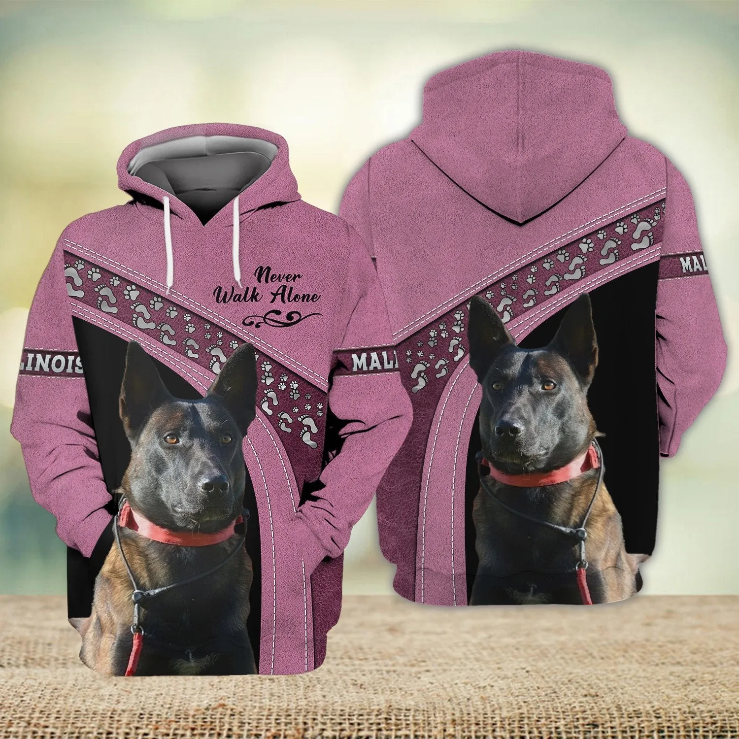 Malinois Love Never Walk Alone Love 3D Full Print Shirts, Shirt For Dog Lovers, Dog Memorial Gifts for loss of Dog