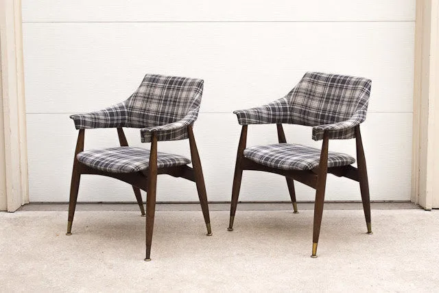 MCM Plaid Bar Chairs