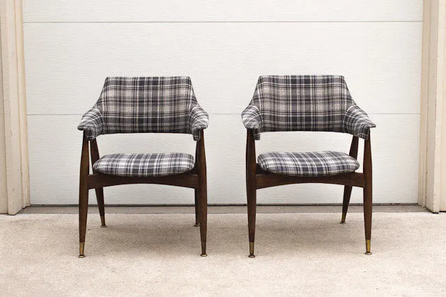 MCM Plaid Bar Chairs