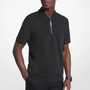 Michael Kors Cotton Half-Zip Polo, Black