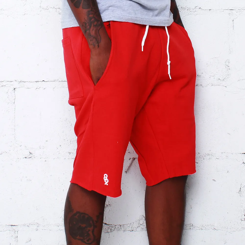 Mini Keys Cut Off Shorts Bright Red