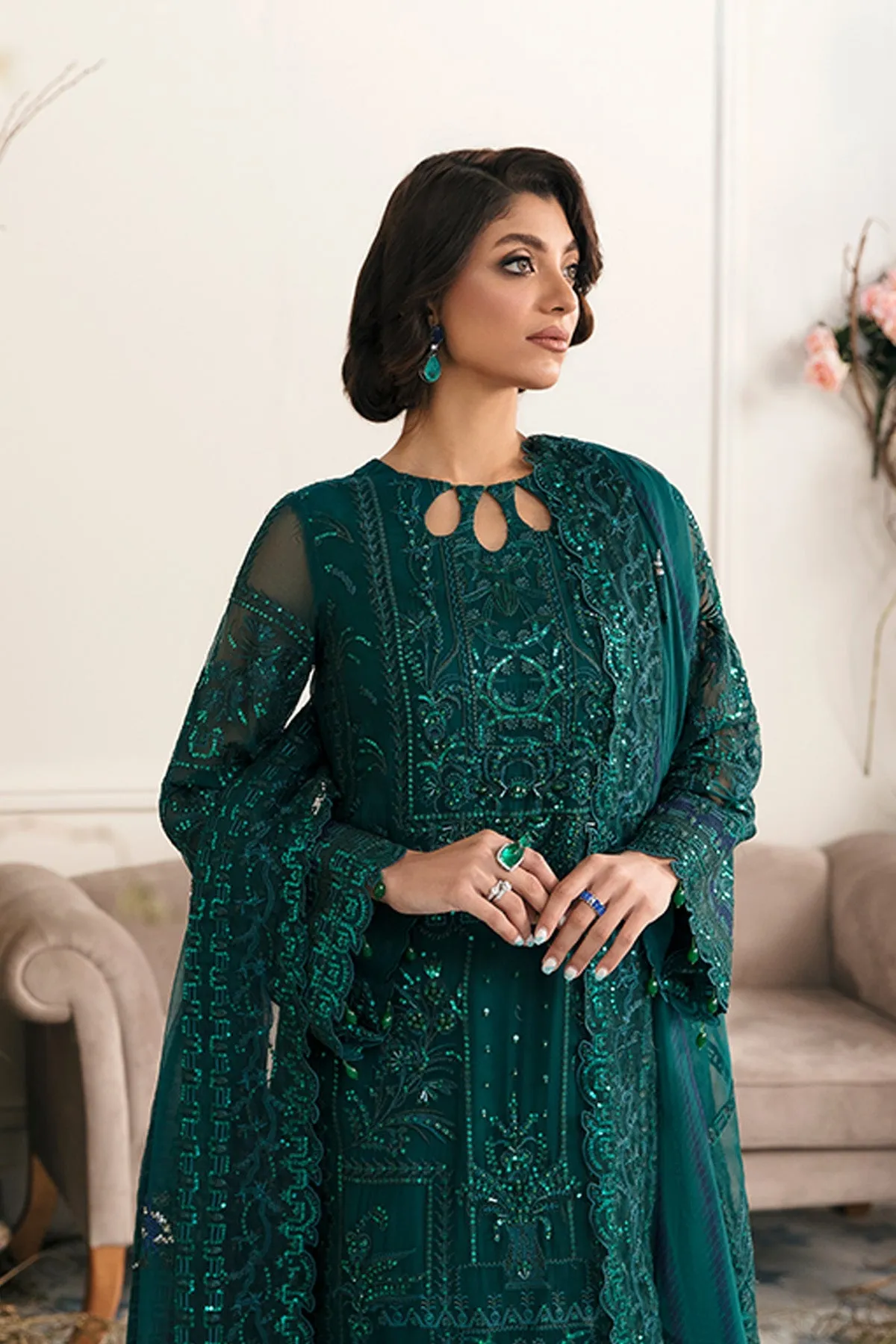 Nureh Elanora Embroidered & Embellished Luxury Chiffon Collection – NEL-18