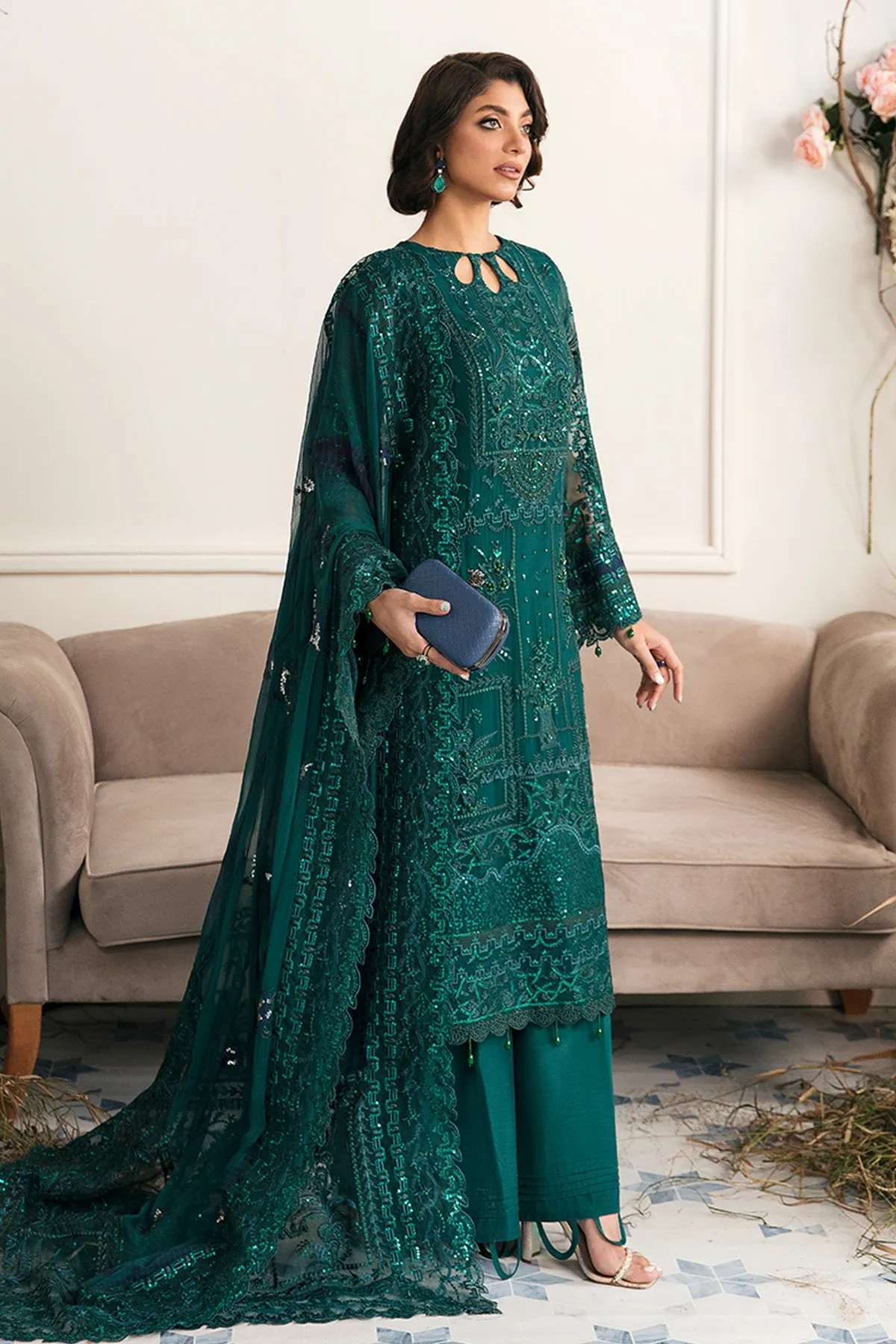 Nureh Elanora Embroidered & Embellished Luxury Chiffon Collection – NEL-18