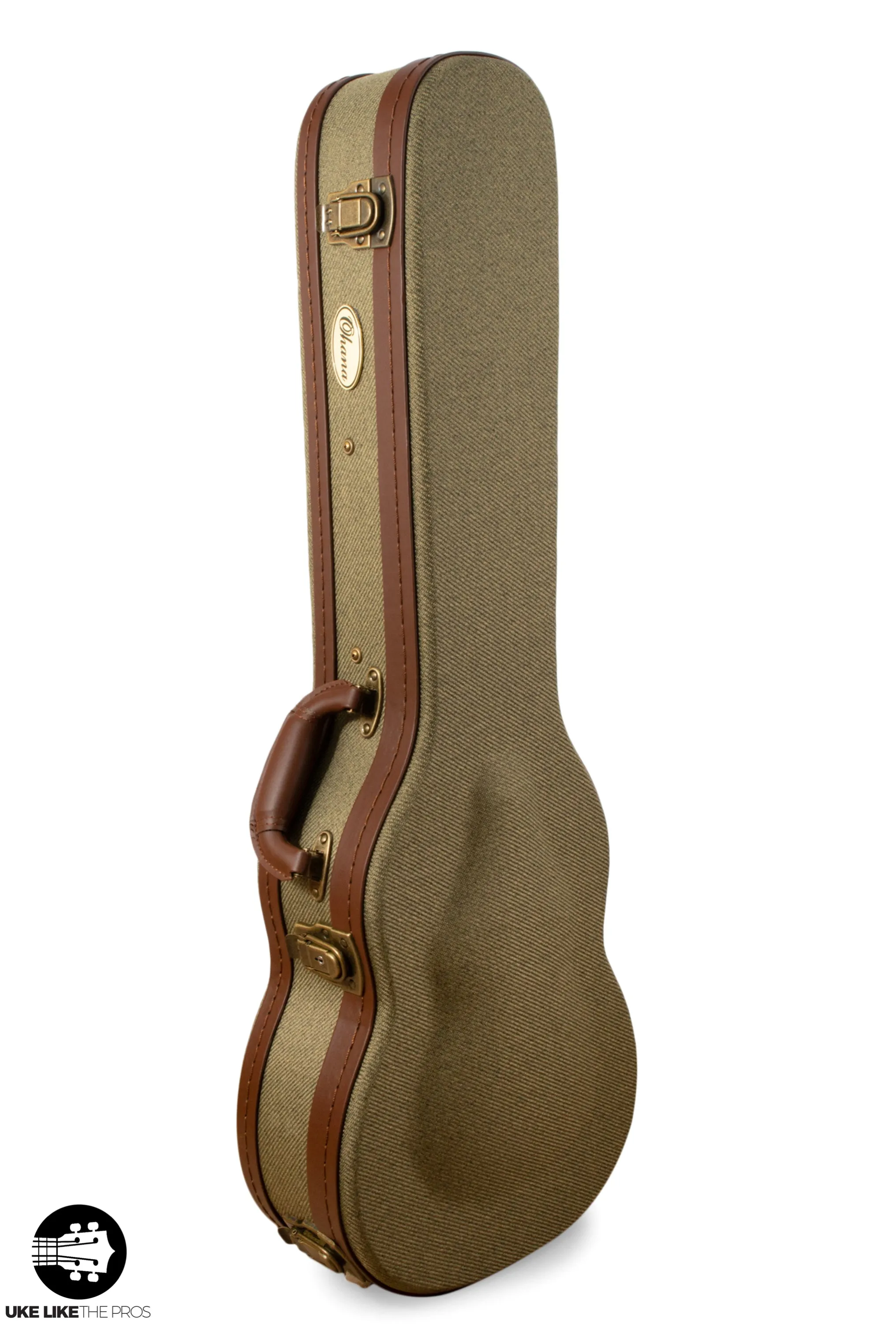 Ohana UOT-31 Olive Twill Baritone Ukulele Hardshell Case