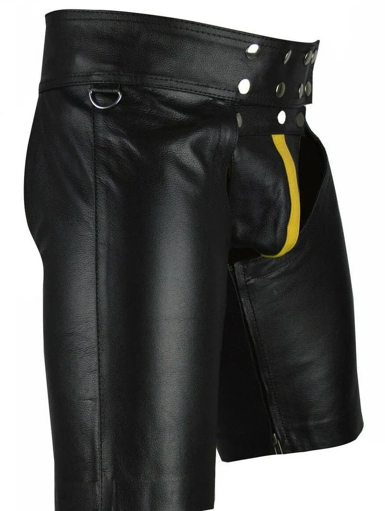 Original Cowhide Leather Chaps Shorts