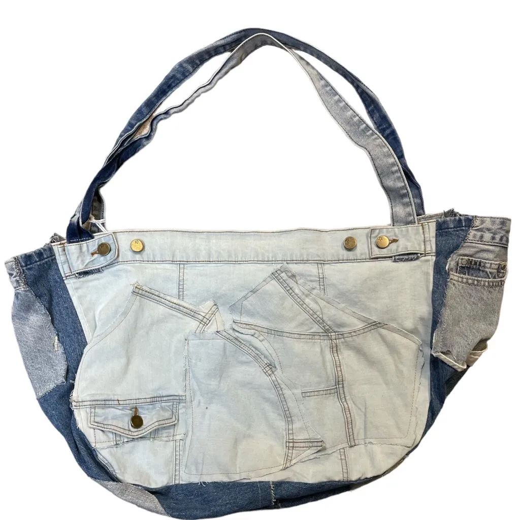 Patchwork Denim & Leather XL Tote