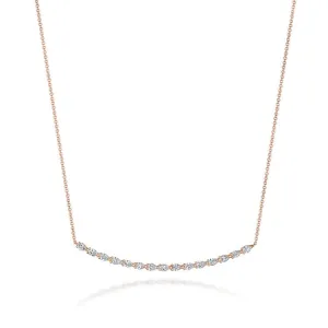 Pear Diamond Necklace in 18k Rose Gold