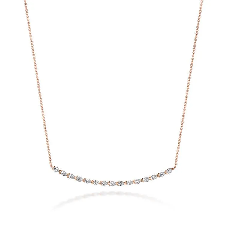 Pear Diamond Necklace in 18k Rose Gold