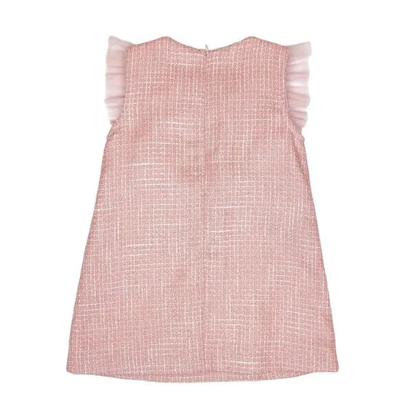 Pink Embellished Tweed Dress