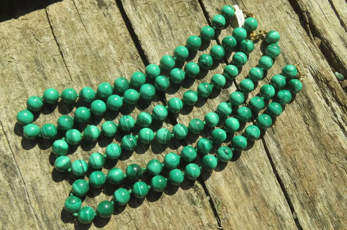 Polished Malachite Ball Shaped Large Beaded Necklace - Sold Per Item- From Congo