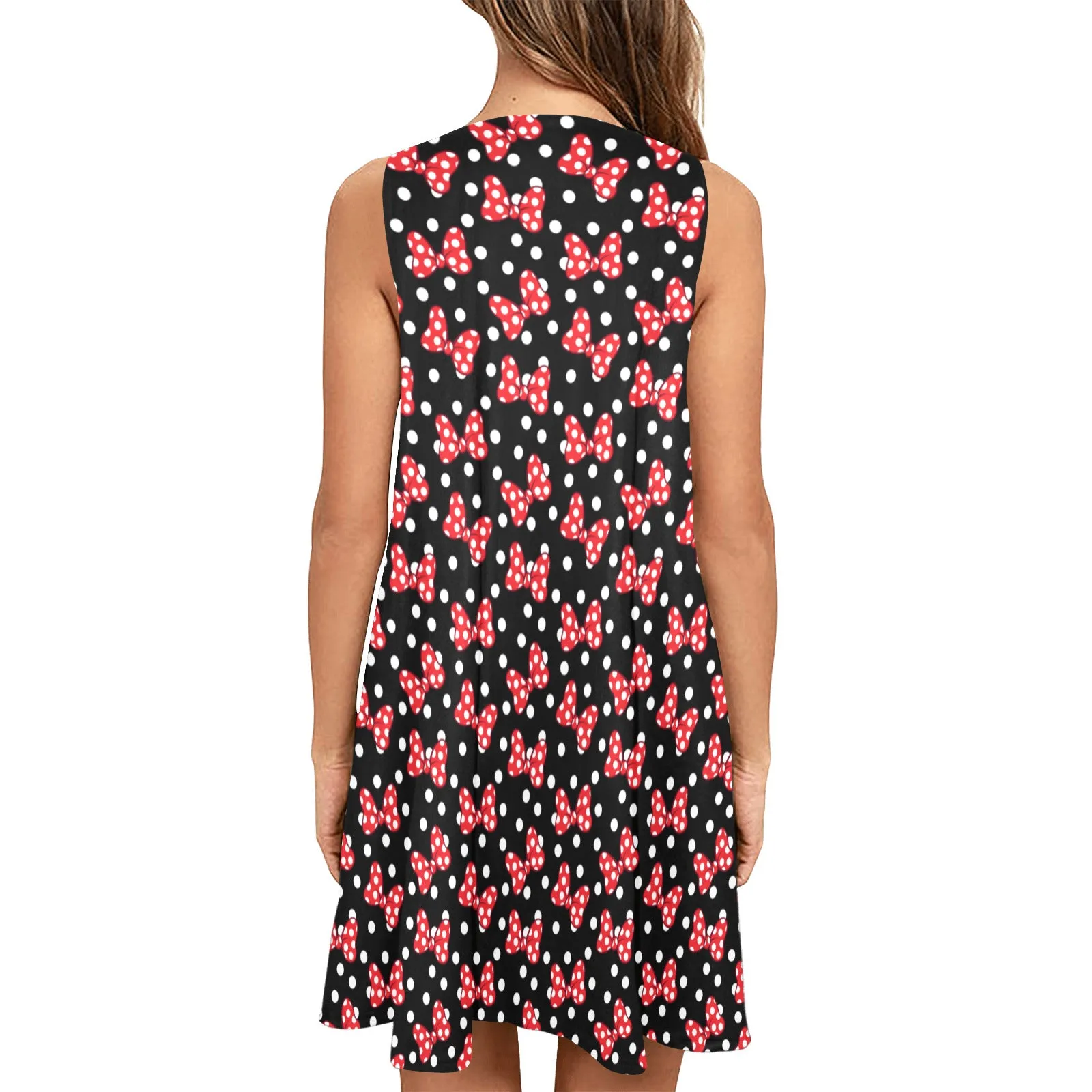 Polka Dots Sleeveless A-Line Pocket Dress