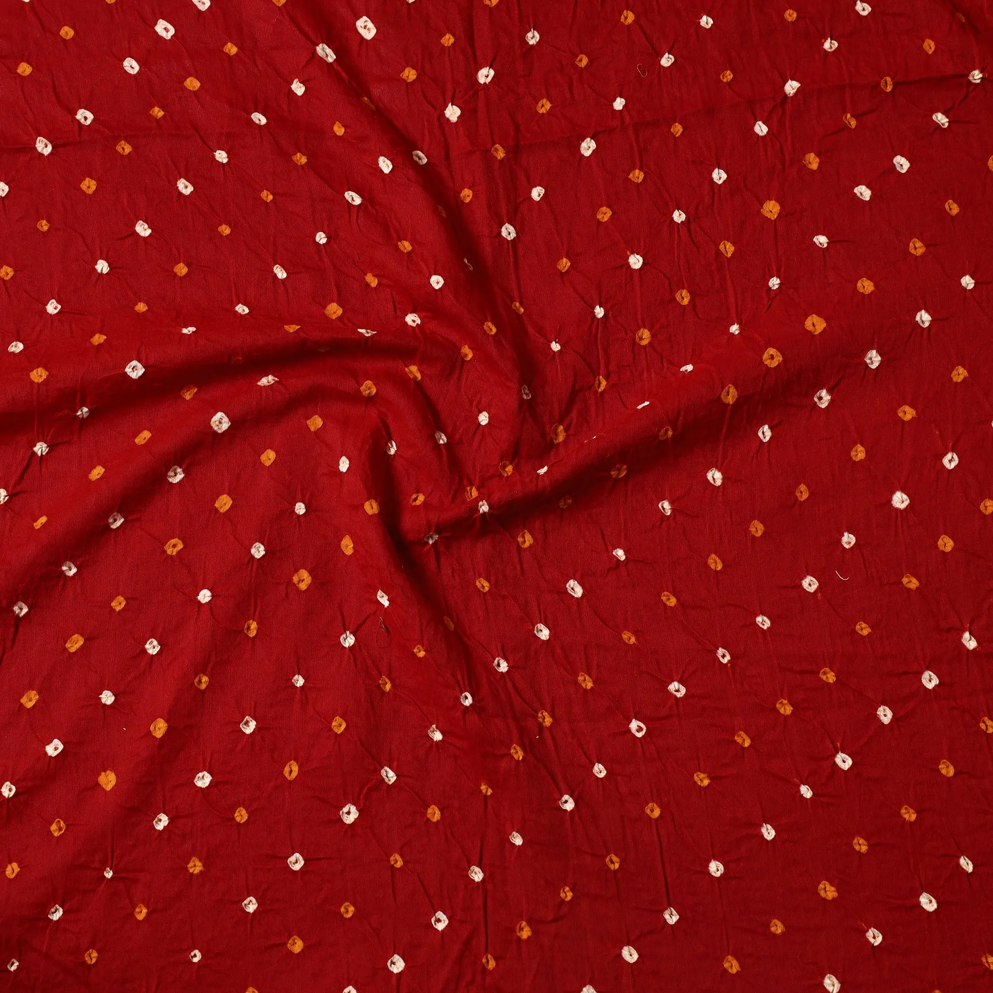 Red - Kutch Bandhani Tie-Dye Cotton Precut Fabric (1.1 meter) 56