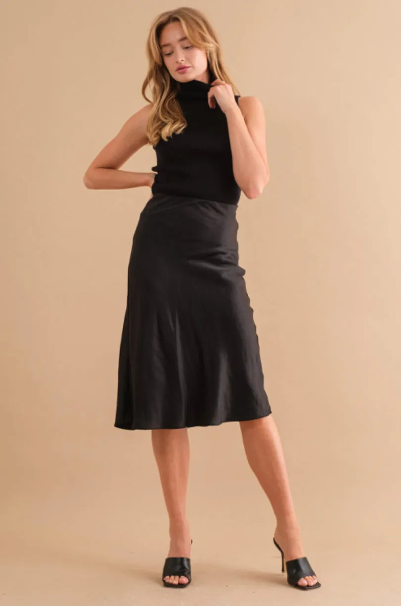 Satin Midi Skirt Style 3153