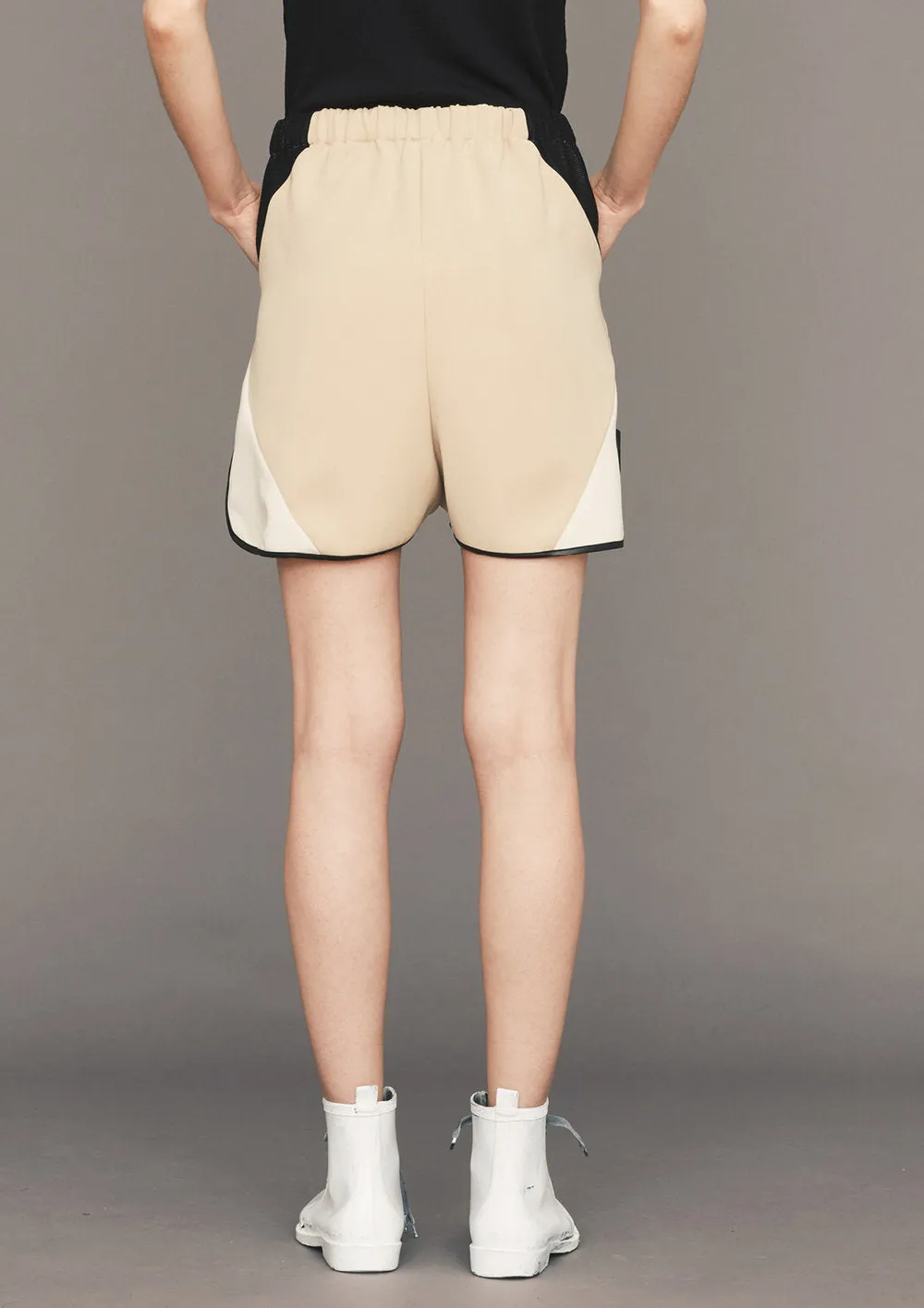 SHORTS - PATCHWORK beige/black/white