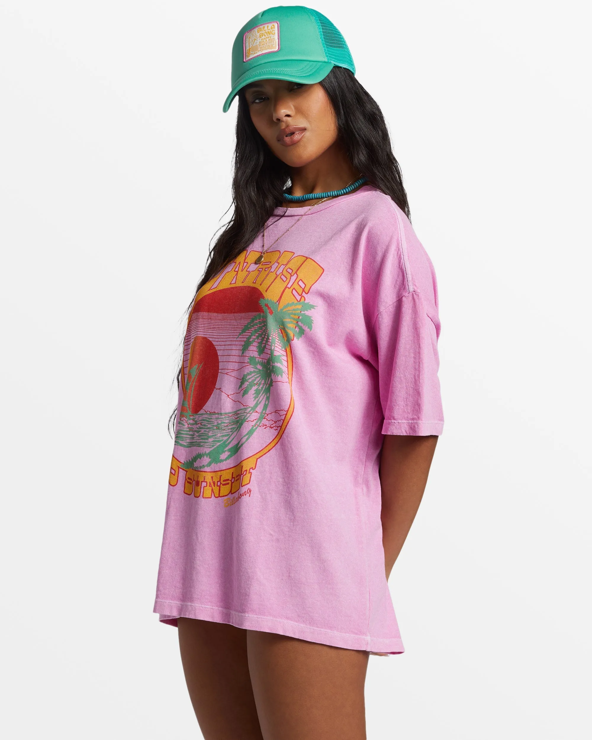 Sunrise To Sunset Oversized T-Shirt - Paradise Pink