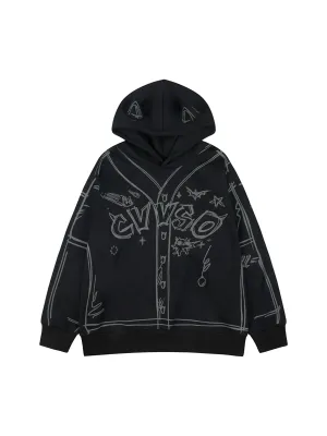 Thesupermade Graffiti Fleece Hoodie