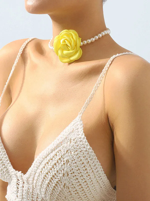 Three-Dimensional Flower Necklaces Accessories