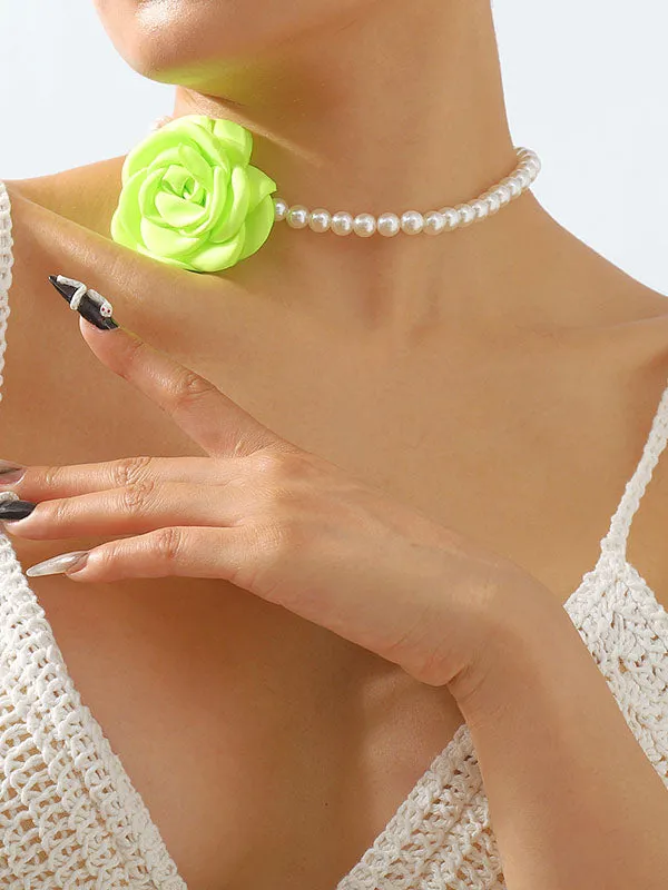 Three-Dimensional Flower Necklaces Accessories