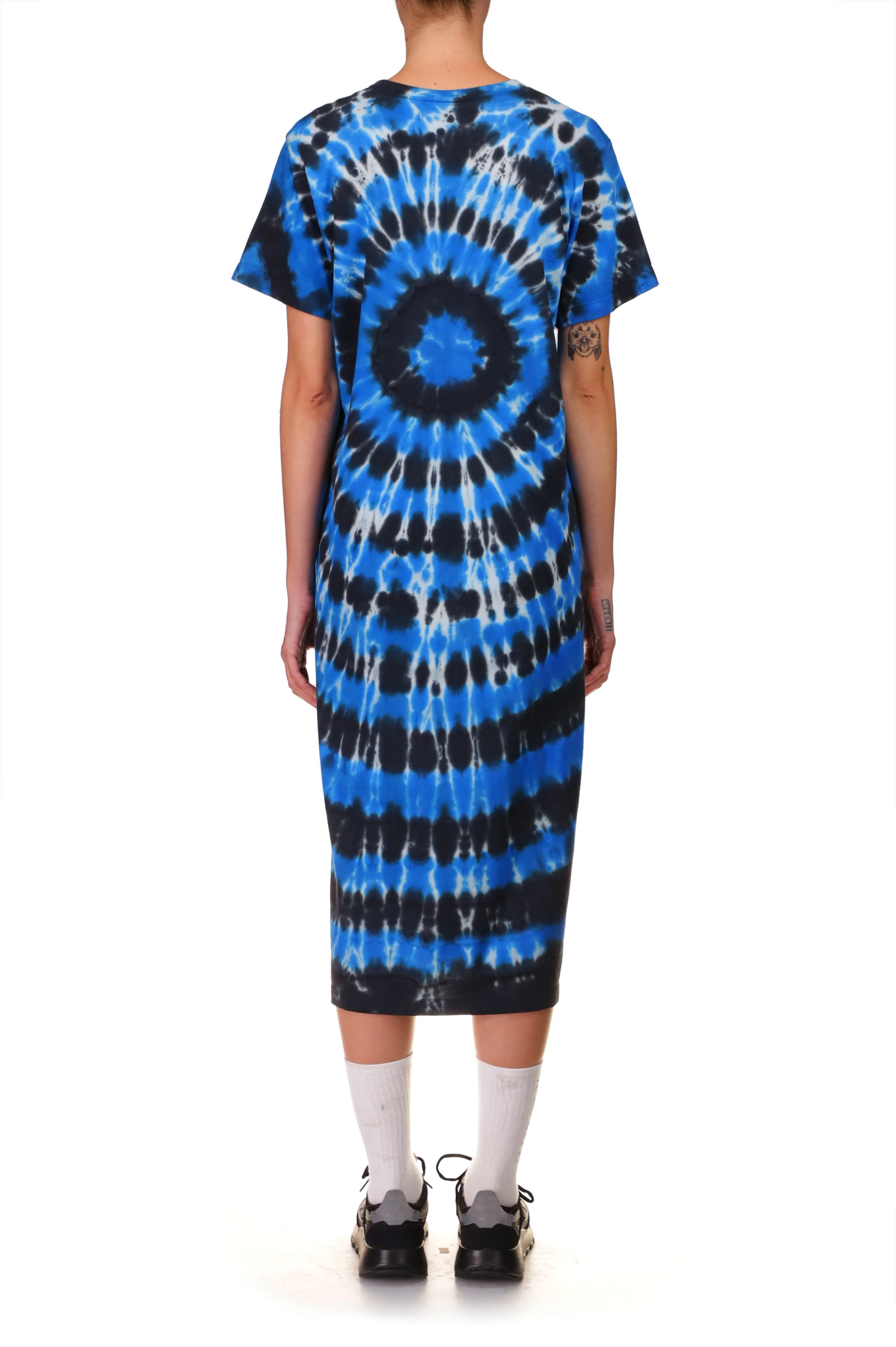 Tie Dye Radarte T-Shirt Dress with Rhinestone Detail