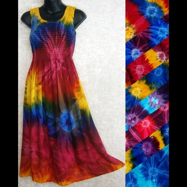 Tie-Dye Sarong Tank Dress