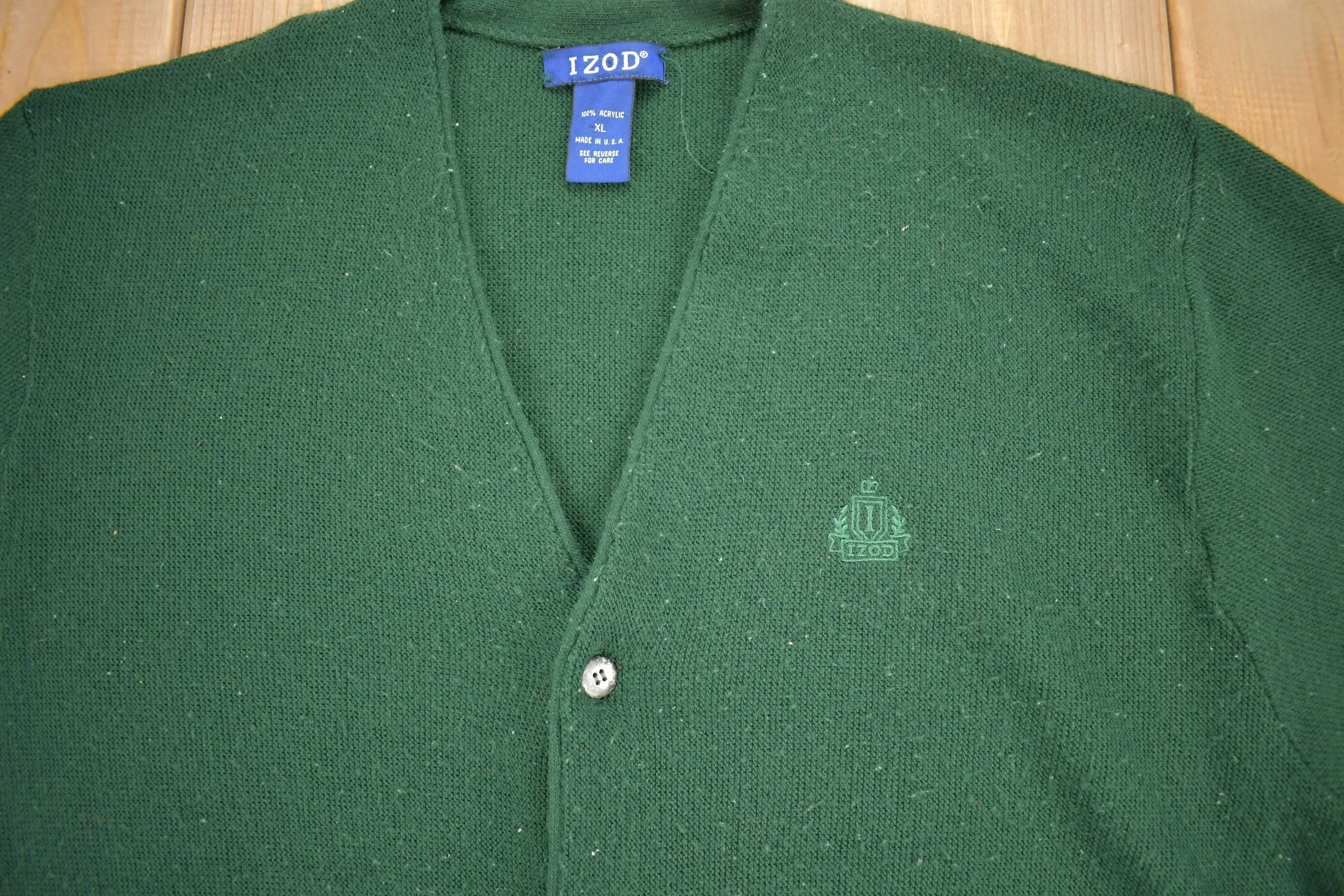 Vintage 1980s IZOD Knit Cardigan Sweater