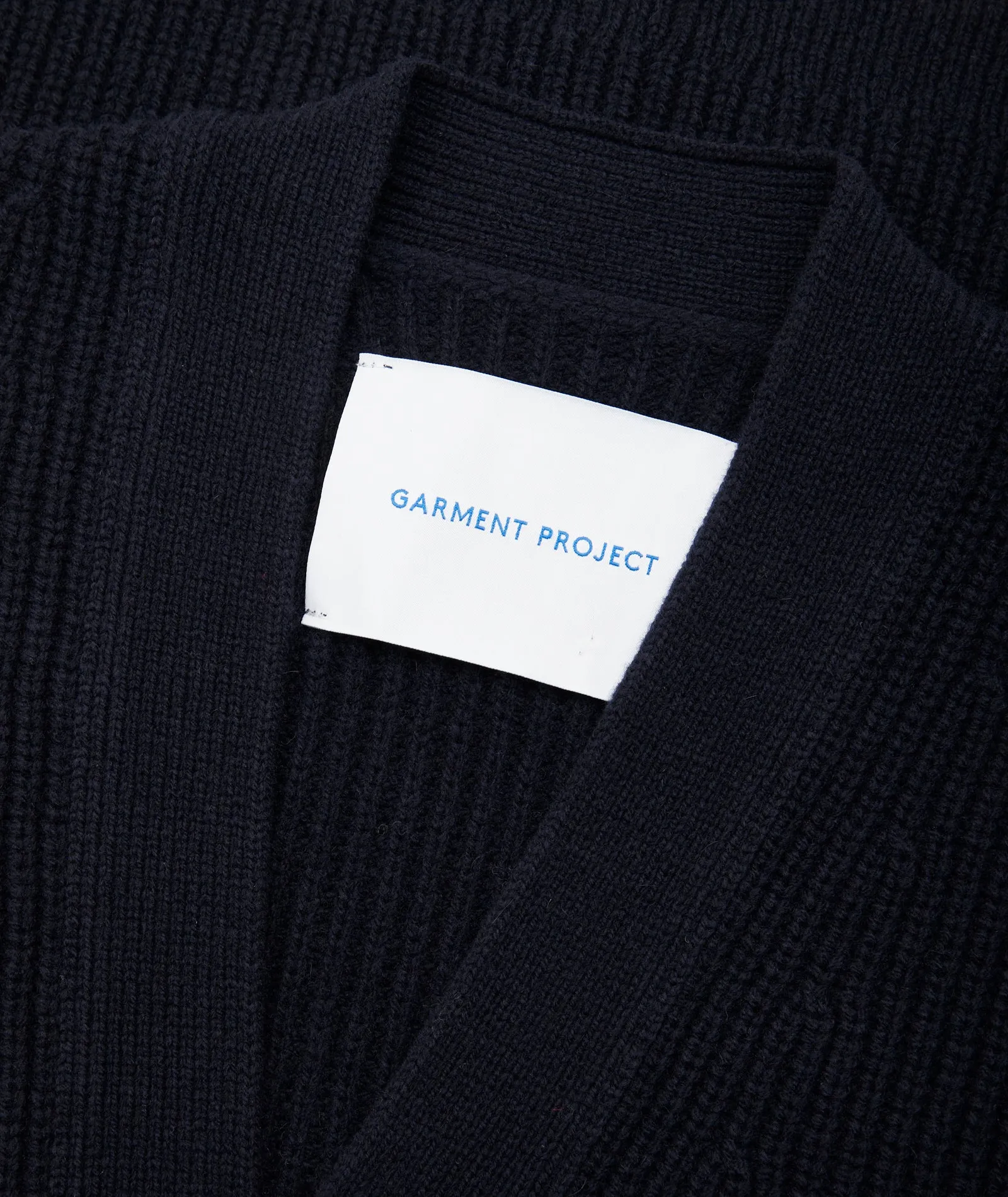 Wool Knit Cardigan - Navy